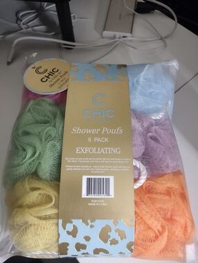 Chic By Chloe Multicolor Shower Pouf 6-Pack